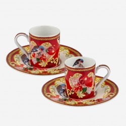 Kırmızı Porselen Kahve Fincan Seti 120 Ml La Dolce Vita Duo Collection