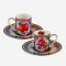 Mavi Yeşil Porselen Kahve Fincan Seti 120 Ml La Vita E Bella Duo Collection