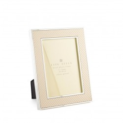 Silver Kenarlı Krem Kumaş Çerçeve 13x18cm