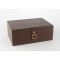 Kahve Gold Kulplu Deri Kutu 26x19x10cm
