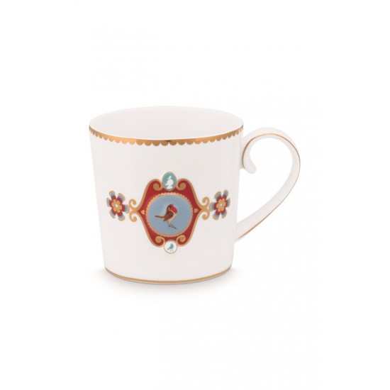 Love Birds Beyaz Madalyon Desenli Mug 250 ml