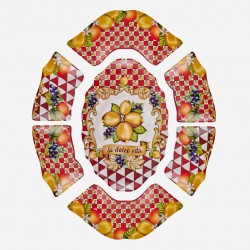 Kırmızı Melamin Meze Tabağı 7 Parça 