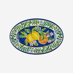Limoncello Mavi  /  Beyaz Oval Servis Tabağı 30 cm
